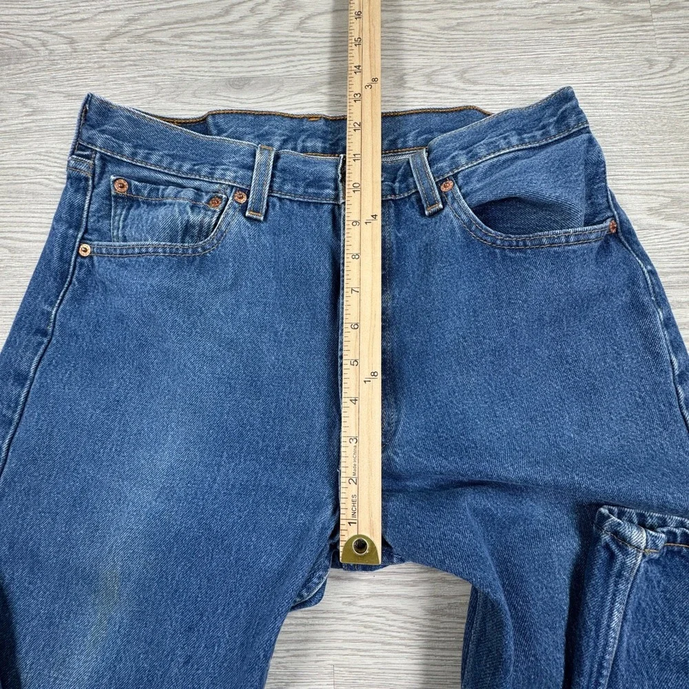 Levis Mens Jeans 501 Straight Leg Blue 32x34 Button Fly Denim Workwear
